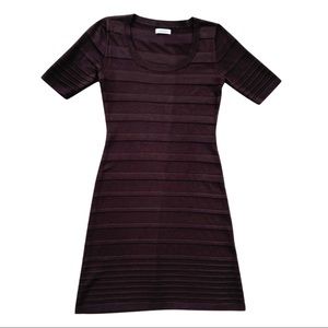 Calvin Klein Woman’s Brown Knitted Half Sleeve Dress